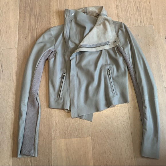 Veda taupe leather jacket Size S - Picture 5 of 5